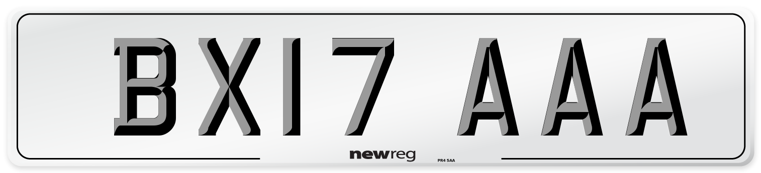 BX17 AAA Number Plate from New Reg